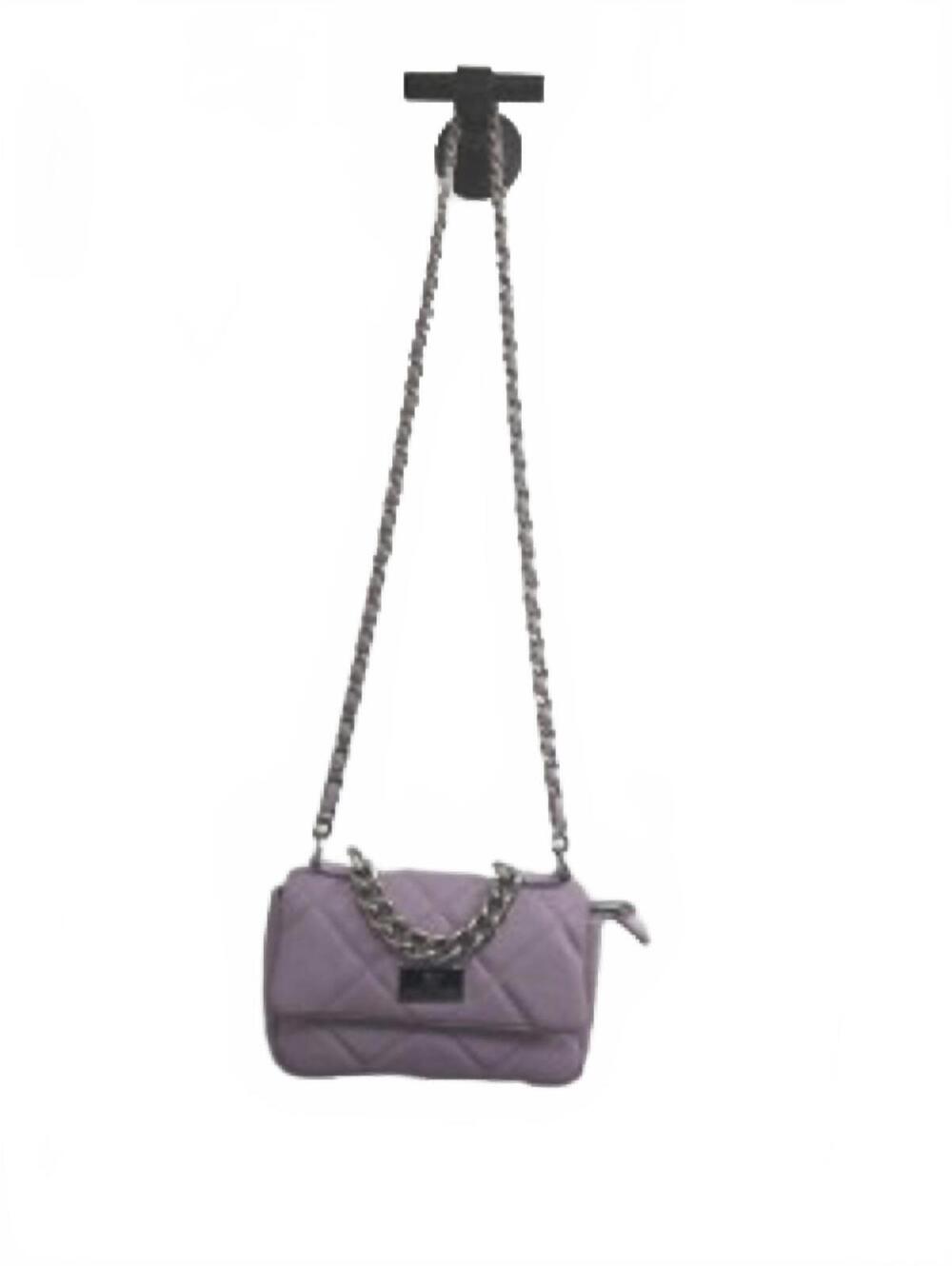 Laura Di Maggio Lilac Quilted Crossbody Bag with Chain Strap